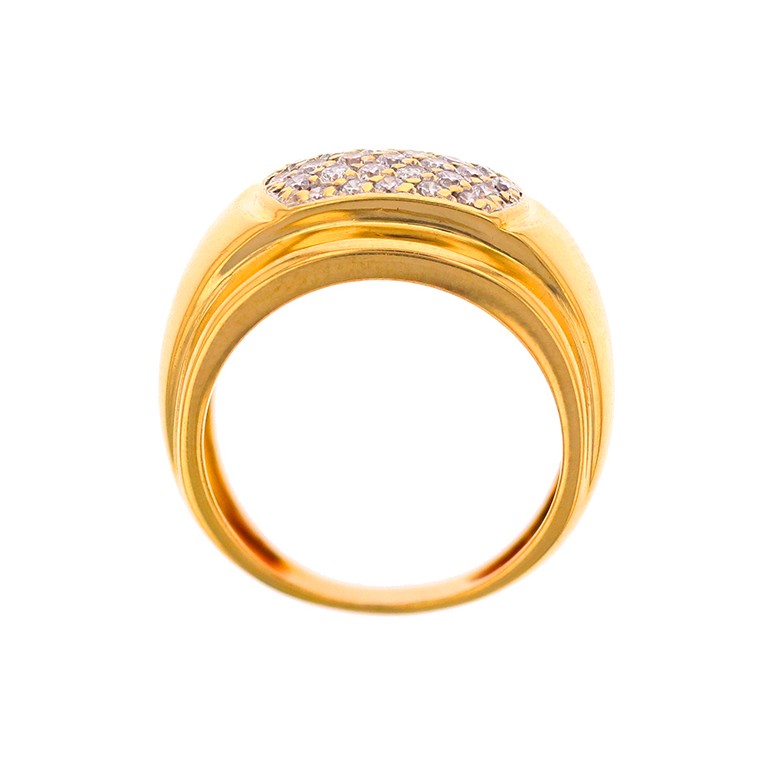 Bague jonc diamants 0.58 carat en or jaune