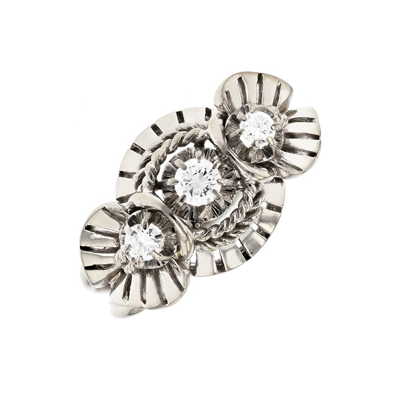 Bague diamants 0.21 carat en or blanc et platine