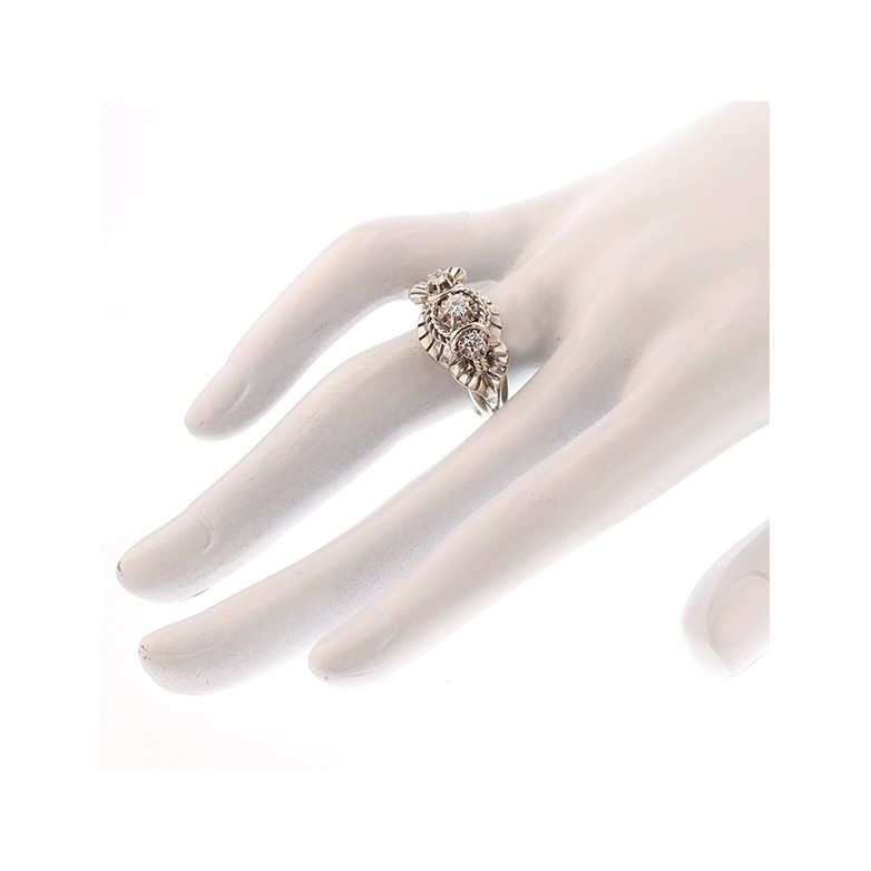 Bague diamants 0.21 carat en or blanc et platine