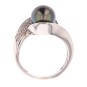 Bague diamants 0.27 carat et perle en or blanc