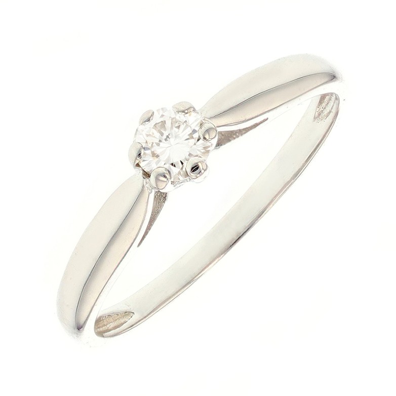 Solitaire diamant 0.20 carat en or blanc
