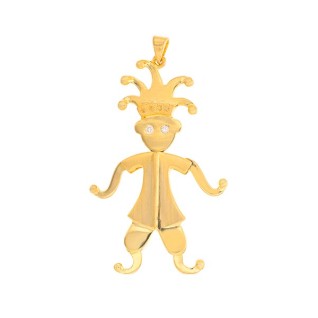 Pendentif clown diamants en or jaune