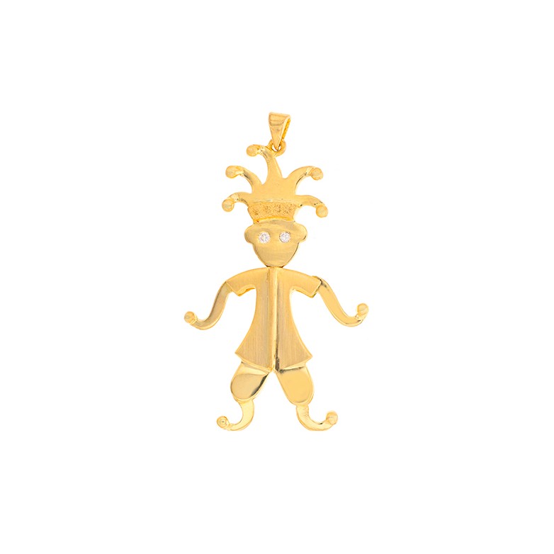 Pendentif clown diamants en or jaune