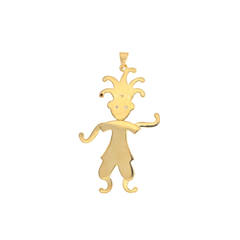 Pendentif clown diamants en or jaune