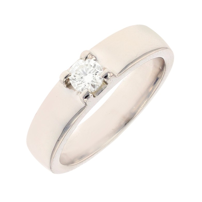 Solitaire 0.20 carat en or blanc