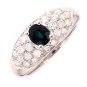 Bague saphir 0.78 carat et diamants 0.87 carat en or blanc