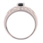 Bague saphir 0.78 carat et diamants 0.87 carat en or blanc