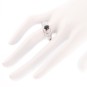 Bague saphir 0.78 carat et diamants 0.87 carat en or blanc