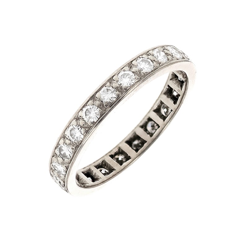 Alliance tour complet diamants 0.77 carat en or blanc