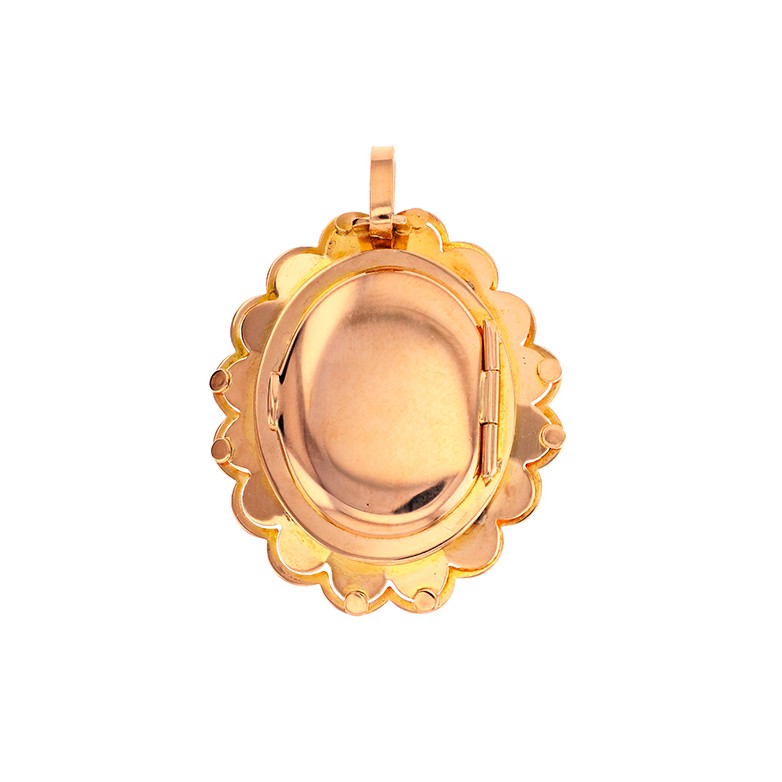 Pendentif onyx et perles en or jaune