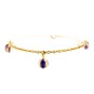Bracelet perles et résine en or jaune