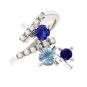 Bague pierres fines et diamants 0.22 carat en or blanc