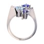 Bague pierres fines et diamants 0.22 carat en or blanc