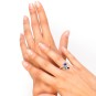 Bague pierres fines et diamants 0.22 carat en or blanc
