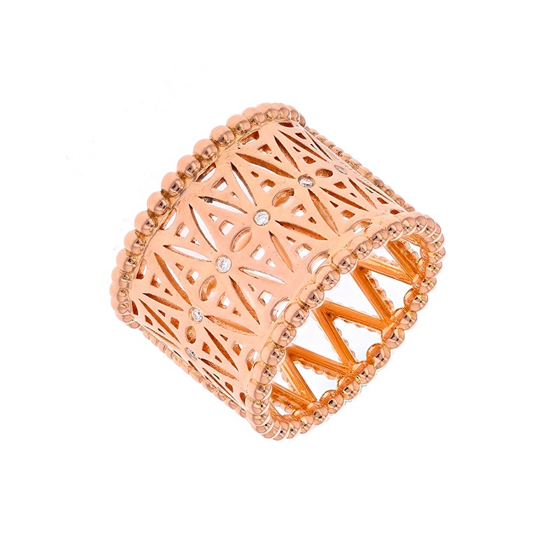 Bague signée JULIETTE PARIS diamants 0.08 carat en or rose