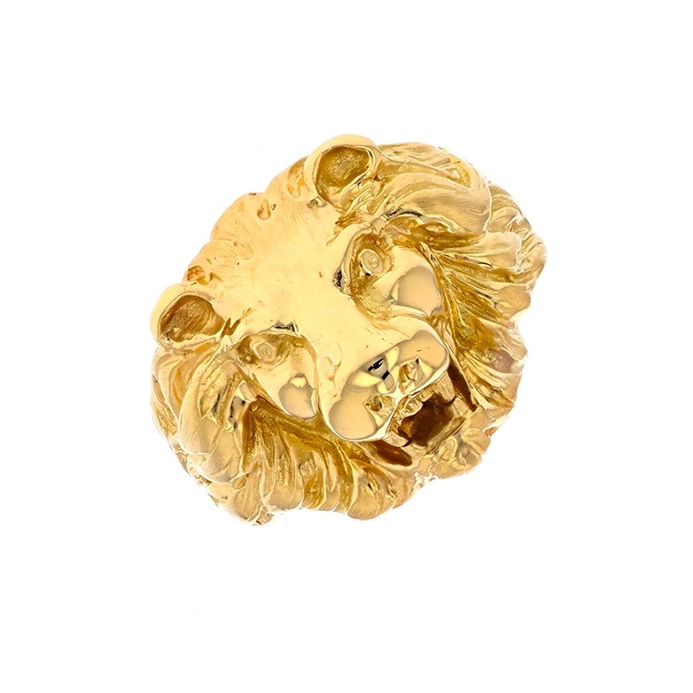 Bague tête de lion en or jaune 11.78 g