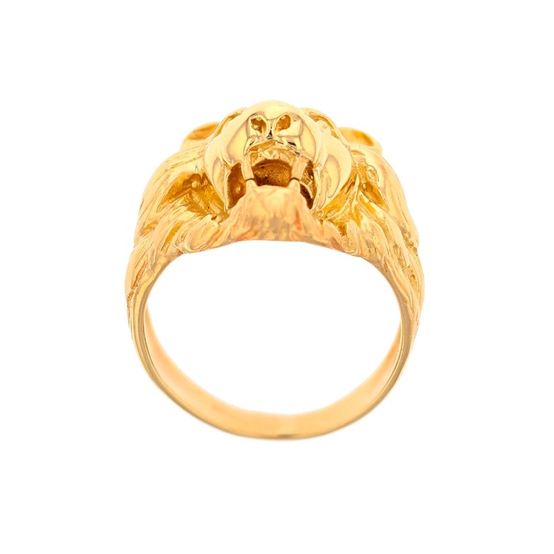 Bague tête de lion en or jaune 11.78 g