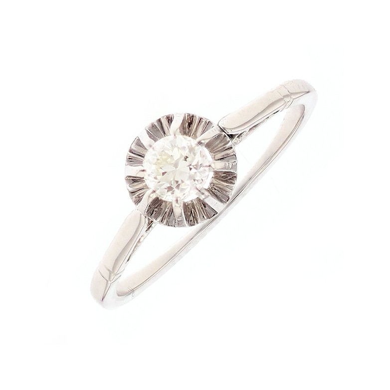 Solitaire diamant 0.25 carat en or blanc