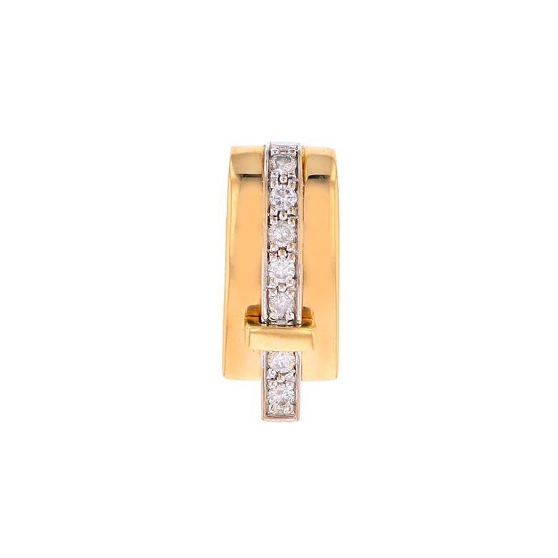 Pendentif signé GUY LAROCHE diamant 0.14 carat 2 ors