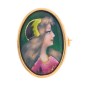 Broche émail de Limoges en or jaune