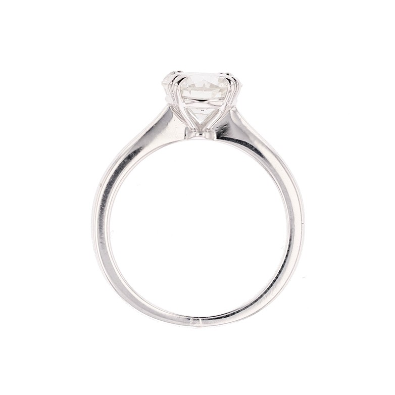 Solitaire diamant 1.73 carat en or blanc