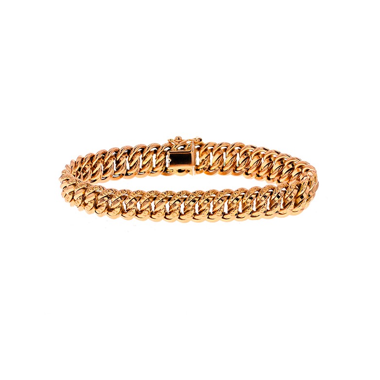 Bracelet maille américaine en or jaune 20.02 g