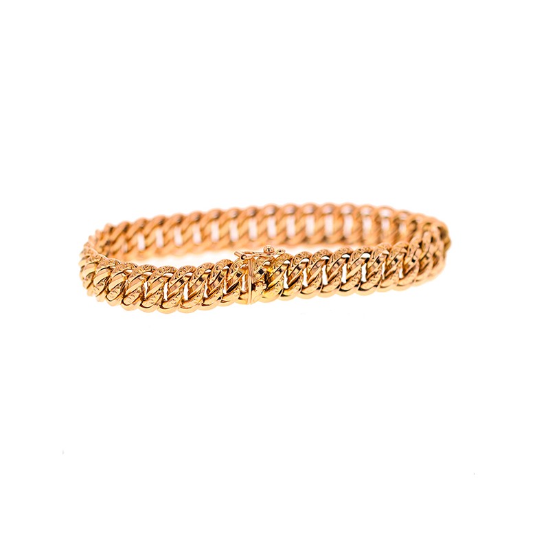 Bracelet maille américaine en or jaune 20.02 g
