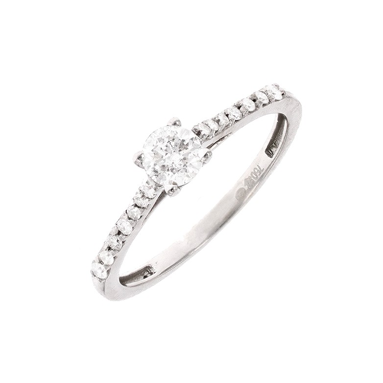 Solitaire diamants 0.43 carat en or blanc
