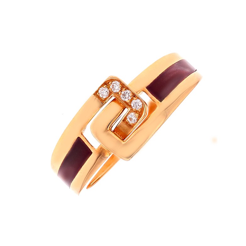 Bague CLOZEAU diamants 0.05 carat en or rose