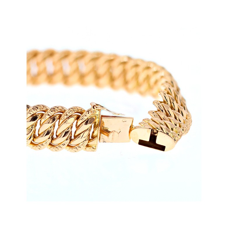 Bracelet maille américaine en or jaune 29.42g