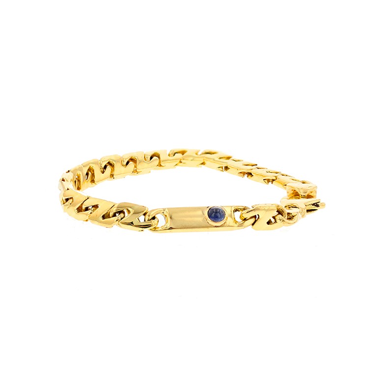 Bracelet saphir cabochon 0.35 carat en or jaune