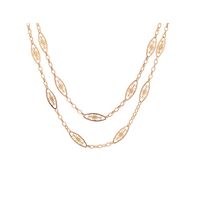 Collier maille filigrane or jaune 39.57g