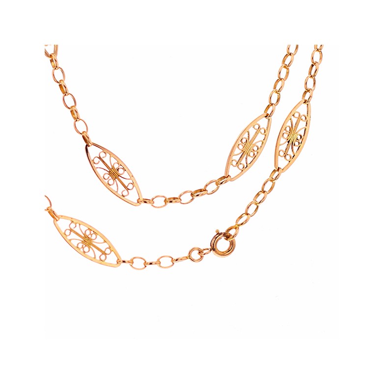 Collier maille filigrane or jaune 39.57g