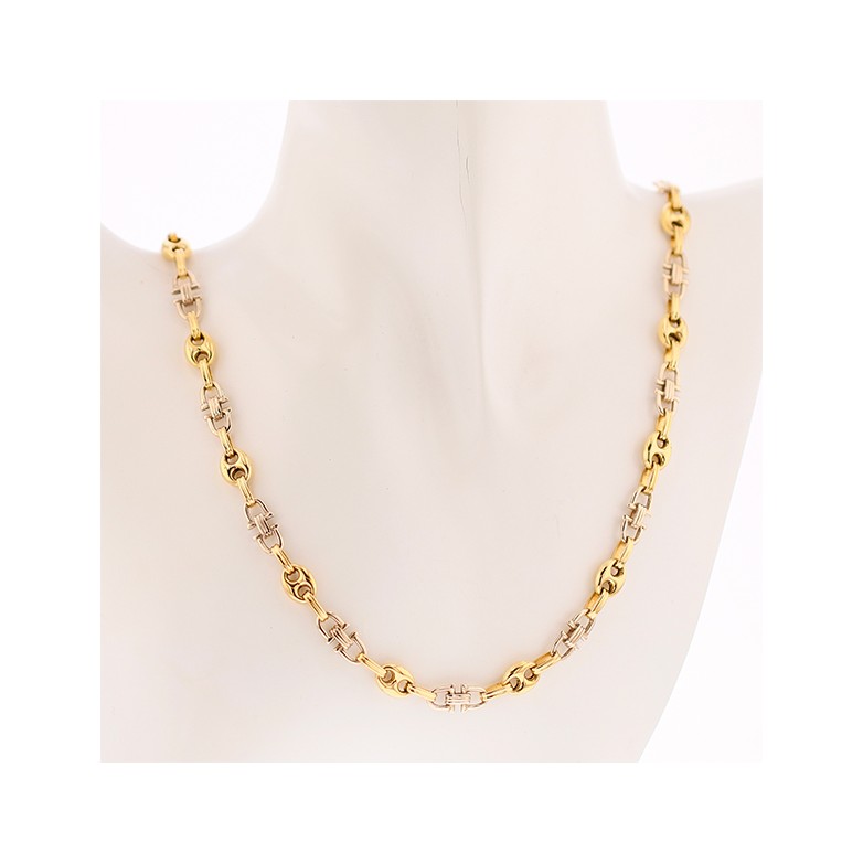 Collier grain de café alterné 2 ors 38.96g