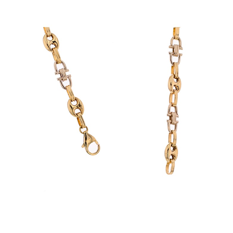 Collier grain de café alterné 2 ors 38.96g