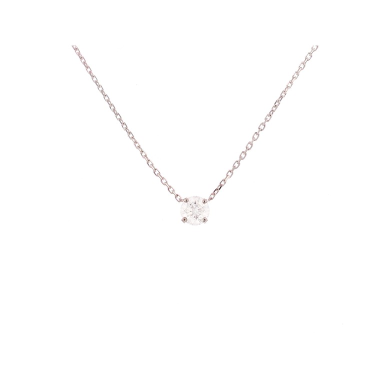 Collier diamant 0.40 carat en or blanc