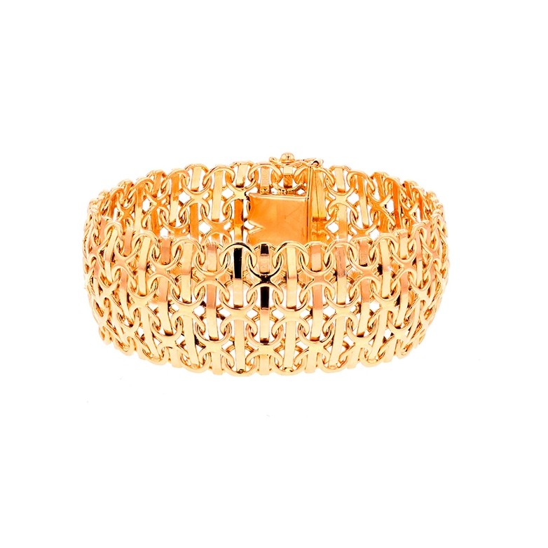 Bracelet manchette en or jaune 47.40 g