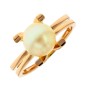 Bague perle en or jaune