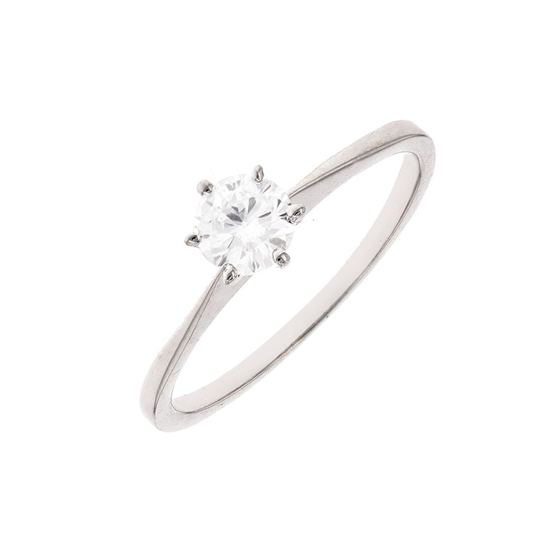 Solitaire diamant 0.35 carat en or blanc