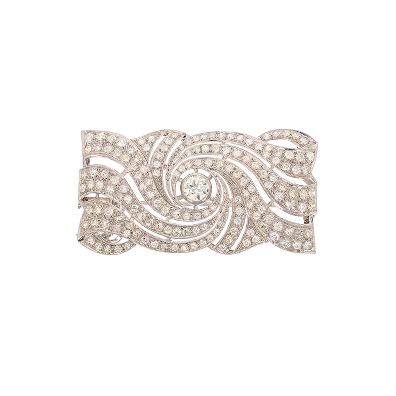 Broche diamants 2.84 carats en platine