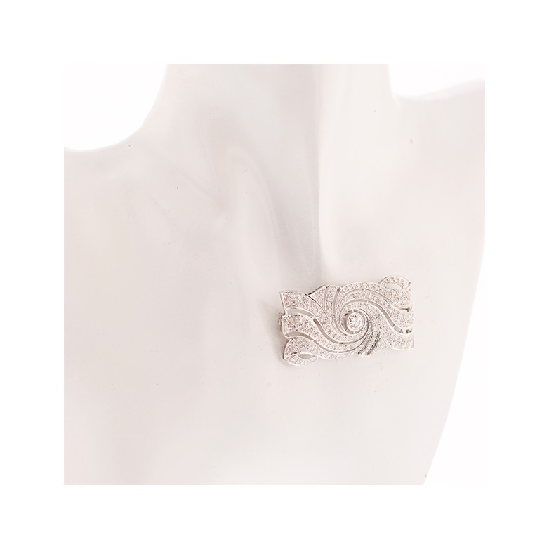 Broche diamants 2.84 carats en platine