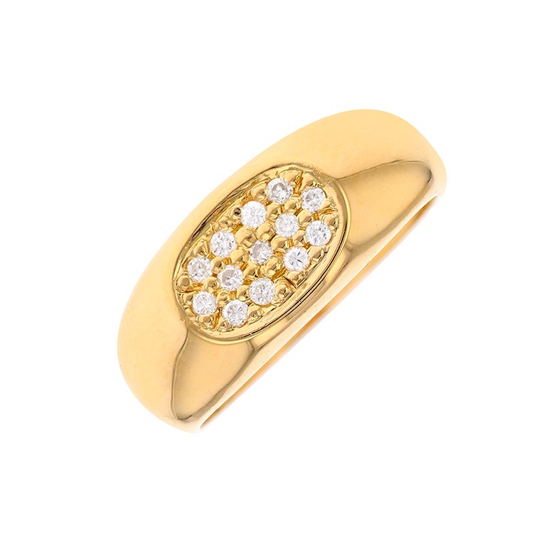 Bague diamants 0.13 carat en or jaune