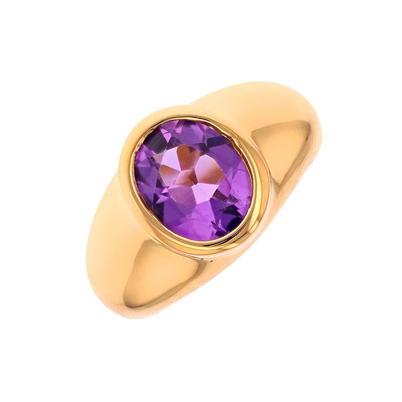 Bague améthyste 1.39 carat en or jaune