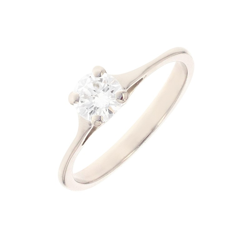 Solitaire diamant 0.50 carat en or blanc