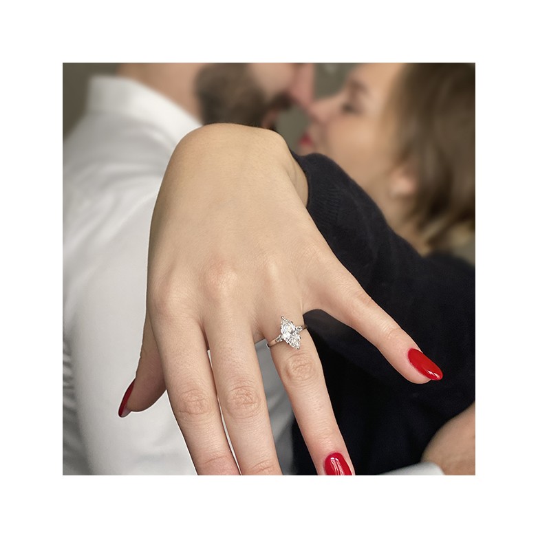 Solitaire diamants 2 carats en or blanc