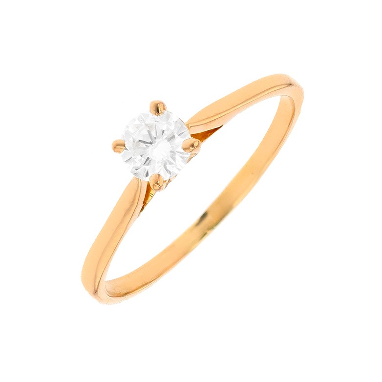 Solitaire diamant 0.30 carat en or jaune