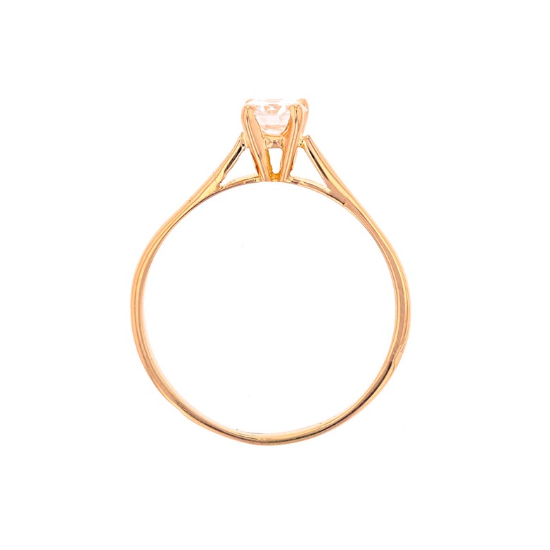 Solitaire diamant 0.30 carat en or jaune