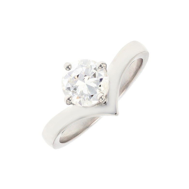 Solitaire diamant 1 carat en or blanc