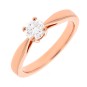 Solitaire diamant 0.51 carat en or rose