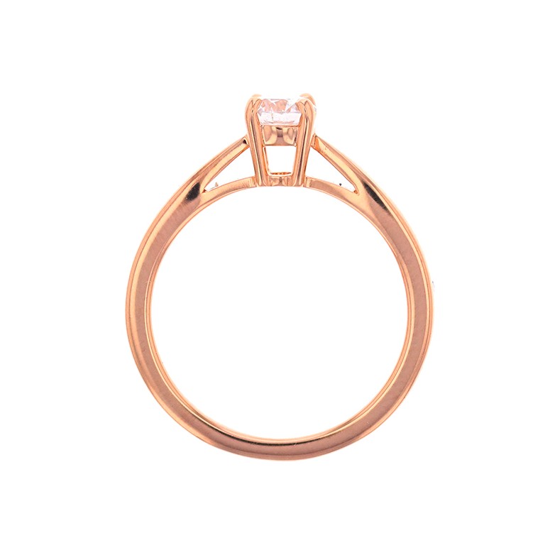 Solitaire diamant 0.51 carat en or rose